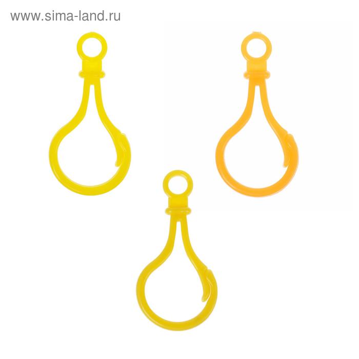 фото Карабин, набор 4 шт, 5×2.5×0.5 см, цвет оттенки желтого микс