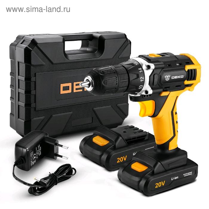 Дрель-шуруповерт DEKO DKCD20FU-Li и набор инструментов DEKO, 20 В, 2 Ah, 63 предмета
Дрель-шуруповерт DEKO DKCD20FU-Li и набор инструментов DEKO, 20 В, 2 Ah, 63 предмета