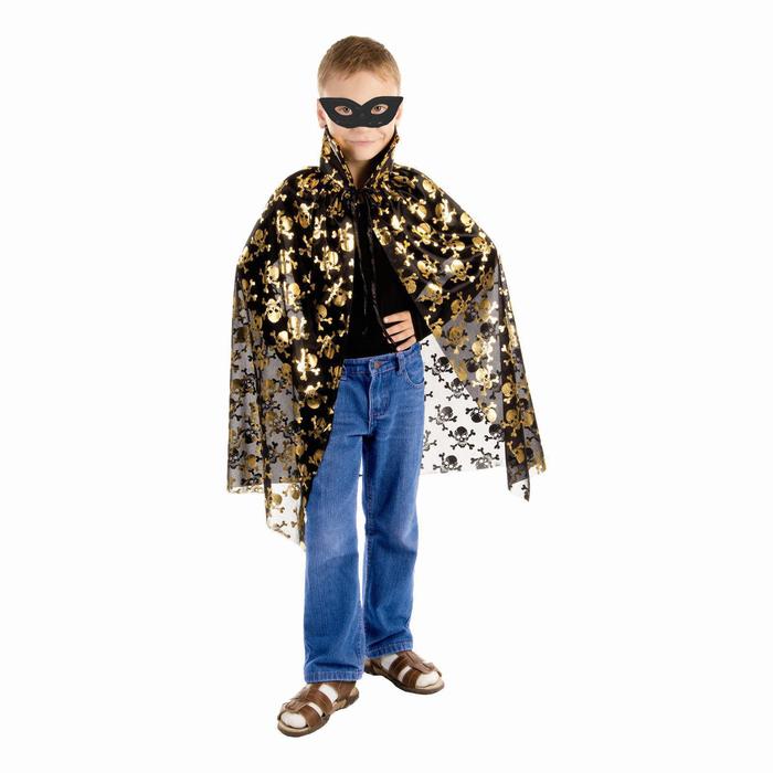 Плащ для Хэллоуина «Черепа, золото на чёрном», длина 73 см, маска
Плащ для Хэллоуина «Черепа, золото на чёрном», длина 73 см, маска