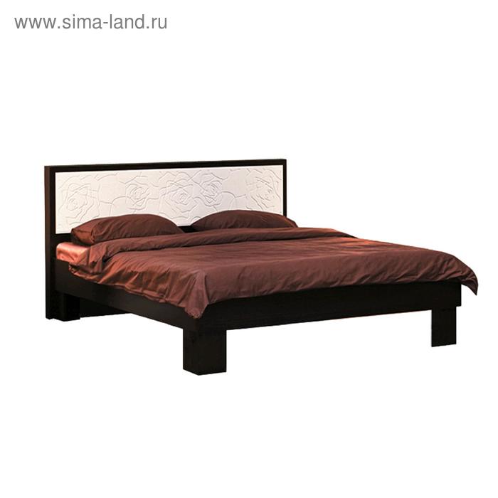 фото Кровать двойная «розалия» 06.15-03, ортопедическим основанием, 1600 × 2000 мм, венге / золотой ясень олмеко