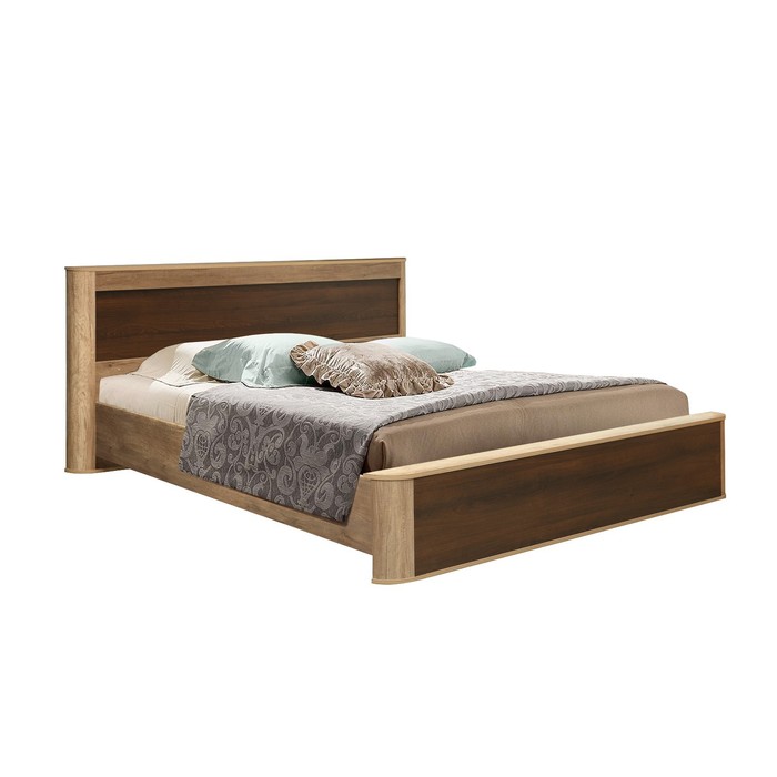 фото Кровать с пм «фантазия» 34.26-01, 1400 × 2000 мм, цвет дуб каньон / дуб кальяри олмеко