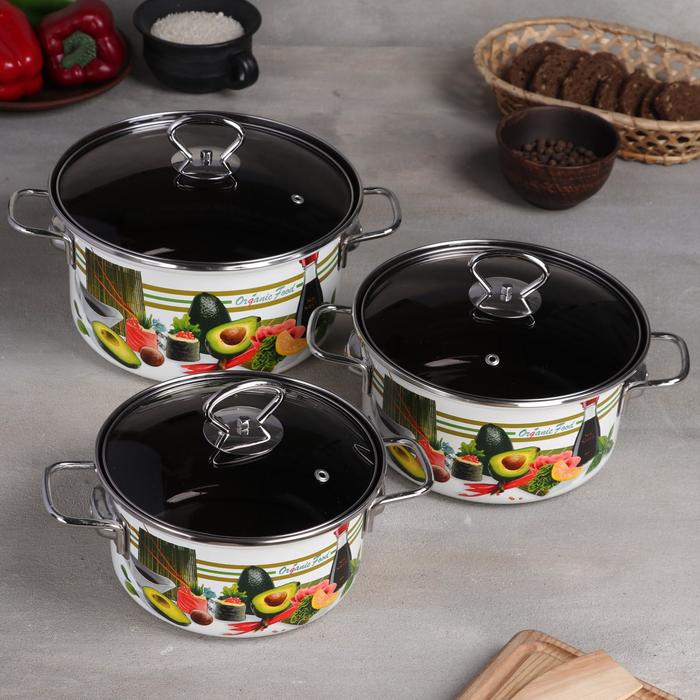 Набор кастрюль «Суши», 3 предмета: 1,9 л, 2,5 л, 3,7 л, стеклянные крышки
Набор кастрюль «Суши», 3 предмета: 1,9 л, 2,5 л, 3,7 л, стеклянные крышки
