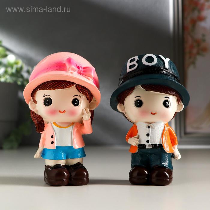 Сувенир полистоун "Малыш в кепке/Малышка в шляпке" набор 2 шт 10х5,8х5,5 см
Сувенир полистоун "Малыш в кепке/Малышка в шляпке" набор 2 шт 10х5,8х5,5 см