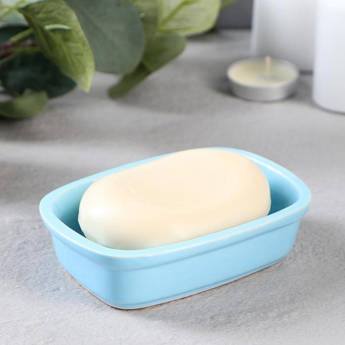 Мыльница керамическая "Дюна", голубая, 10 см
Мыльница керамическая "Дюна", голубая, 10 см