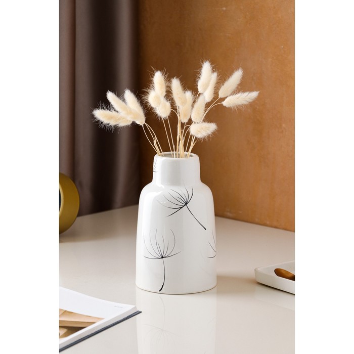 Ваза керамика настольная "Афина Love", белая, 19 см, микс 
Ваза керамика настольная "Афина Love", белая, 19 см, микс