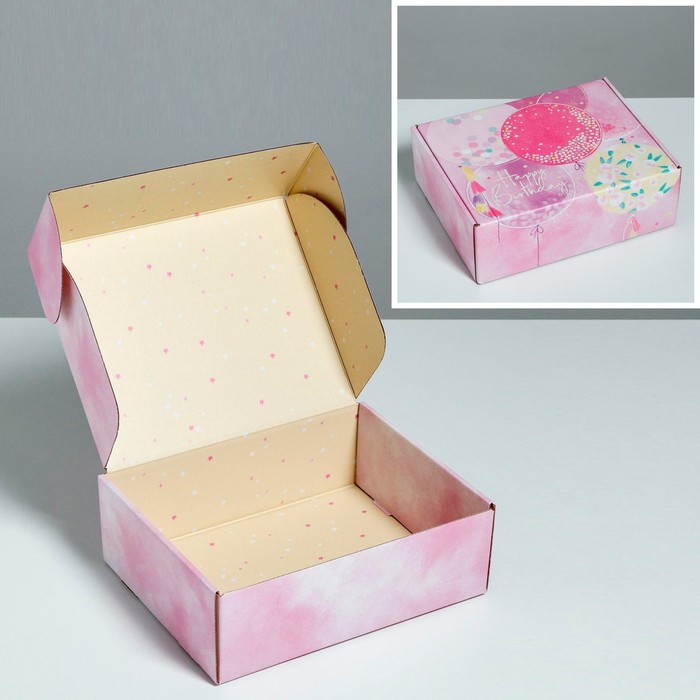 Коробка двухсторонняя складная «Happy birthday», 27 × 21 × 9 см
Коробка двухсторонняя складная «Happy birthday», 27 × 21 × 9 см