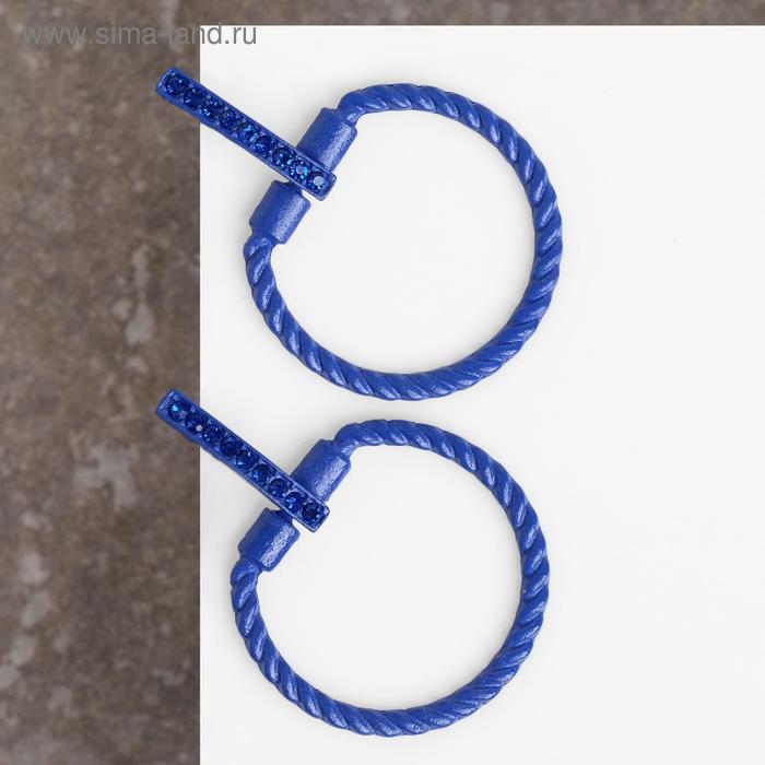 Серьги со стразами "Лассо", цвет ярко-синий 
Серьги со стразами "Лассо", цвет ярко-синий