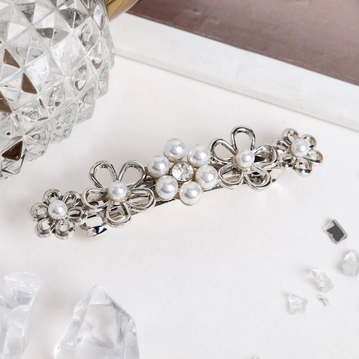 Заколка-автомат для волос "Цветочные бусинки" 1,5х6,7 см, серебро
Заколка-автомат для волос "Цветочные бусинки" 1,5х6,7 см, серебро