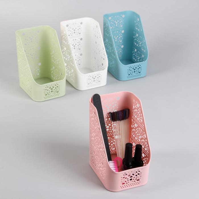 Подставка для маникюрных/косметических принадлежностей, 16 × 12,5 × 9,7 см, цвет МИКС
Подставка для маникюрных/косметических принадлежностей, 16 × 12,5 × 9,7 см, цвет МИКС