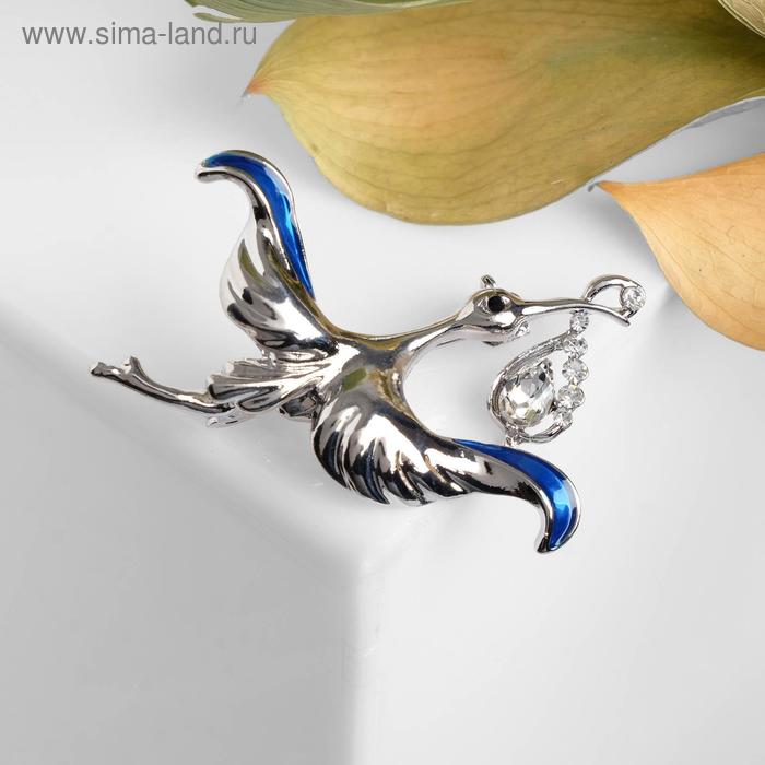 Брошь "Аист", цвет бело-синий в серебре
Брошь "Аист", цвет бело-синий в серебре