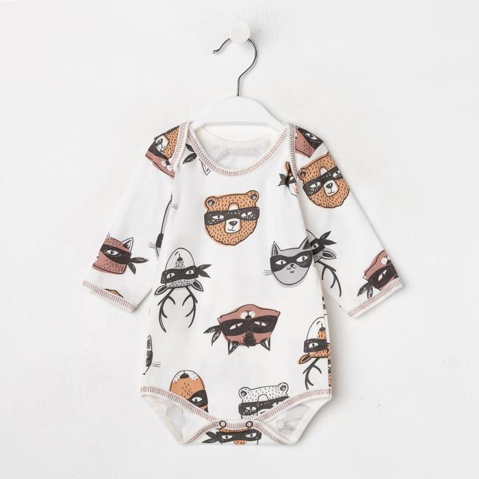 Боди с длинным рукавом детское, цвет белый/бандиты, рост 80
Боди с длинным рукавом детское, цвет белый/бандиты, рост 80