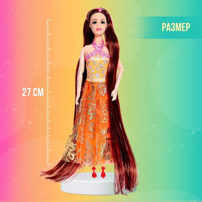 фото Кукла-модель шарнирная «лида» в платье, микс