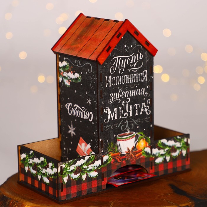 фото Органайзер для чая "пусть исполнится заветная мечта", 20,9х19,3х8,2 см