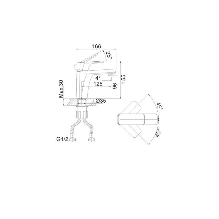 фото Смеситель для раковины d&k berlin steinbeis da1432116, белый-хром