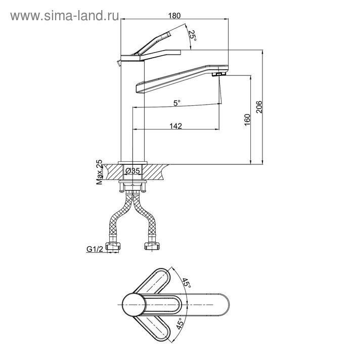 фото Смеситель для раковины d&k venice rialto da1062641, хром