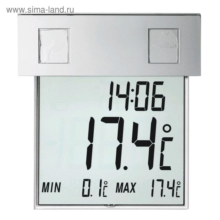 фото Термометр tfa "vision solar" 30.1035, цифровой, оконный, серебристый