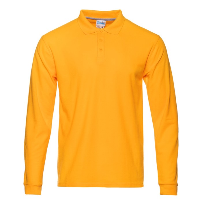 фото Рубашка поло с длинным рукавом мужская, размер m, цвет жёлтый stan