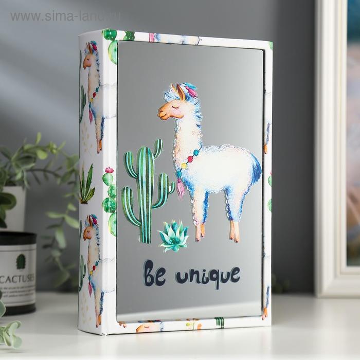 Шкатулка-книга дерево кожзам "Лама и кактусы" зеркало 26х17,5х5 см
Шкатулка-книга дерево кожзам "Лама и кактусы" зеркало 26х17,5х5 см