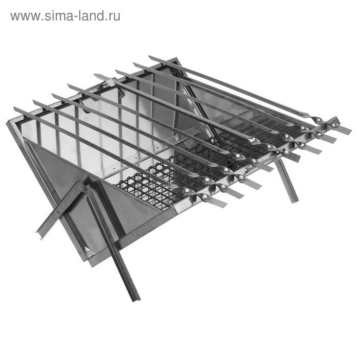 Мангал-дипломат 44 х 28,5 х 2,5 см, 8 шампуров, нержавеющая сталь толщиной 1 мм
Мангал-дипломат 44 х 28,5 х 2,5 см, 8 шампуров, нержавеющая сталь толщиной 1 мм