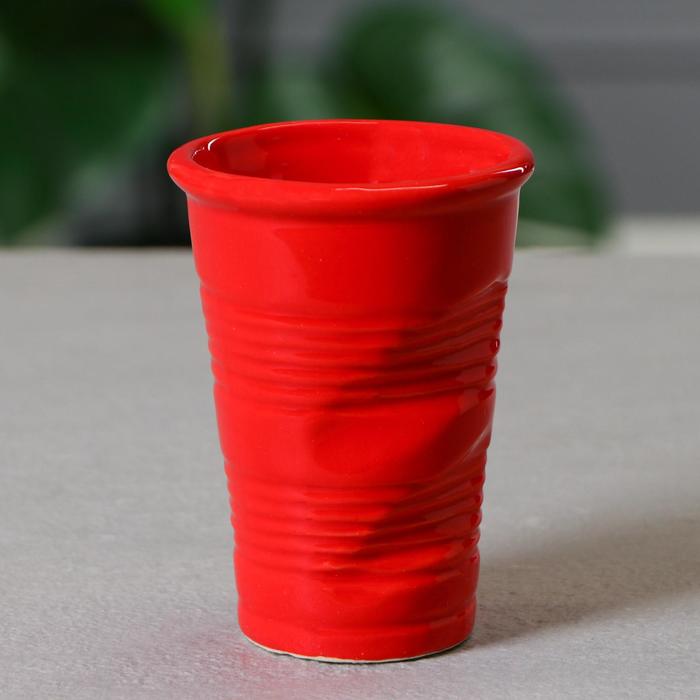 Кашпо "Мятый стаканчик", красное, керамика, 250 мл
Кашпо "Мятый стаканчик", красное, керамика, 250 мл