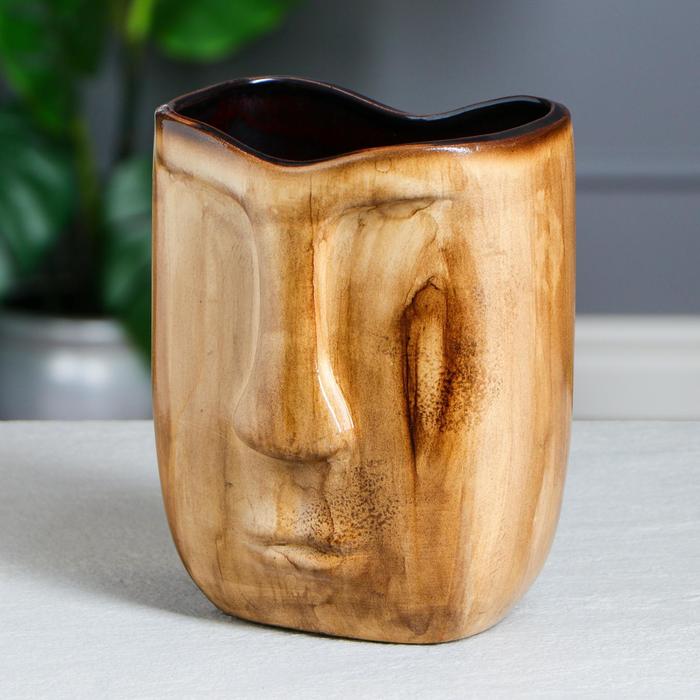 Ваза керамическая "Лицо", настольная, под дерево, 19 см, авторская работа
Ваза керамическая "Лицо", настольная, под дерево, 19 см, авторская работа