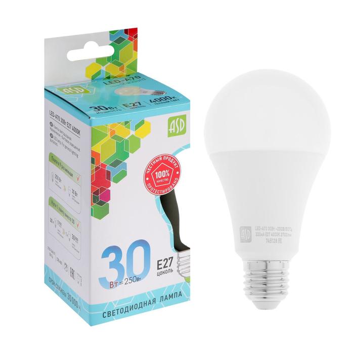Лампа светодиодная ASD LED-A70-std , Е27, 30 Вт, 230 В, 4000 К, 2700 Лм
Лампа светодиодная ASD LED-A70-std , Е27, 30 Вт, 230 В, 4000 К, 2700 Лм