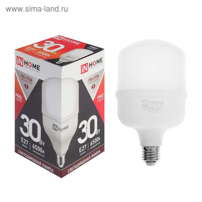 фото Лампа светодиодная in home led-hp-pro, е27, 30 вт, 230 в, 6500 к, 2850 лм inhome