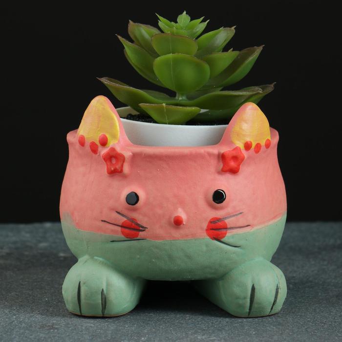 Горшок "Котенок" розовое 9*9*9см 
Горшок "Котенок" розовое 9*9*9см