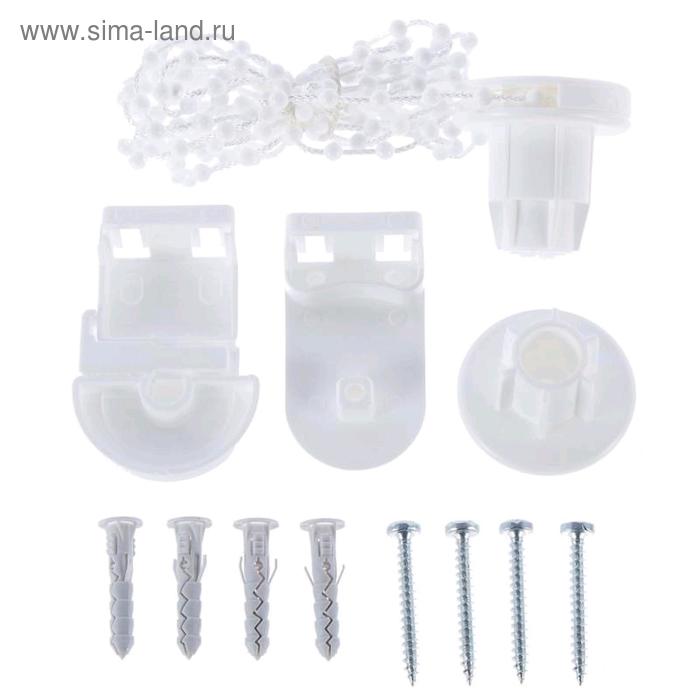 фото Рулонная штора блэкаут «штрих белый», 180х175 см, цвет белый decofest