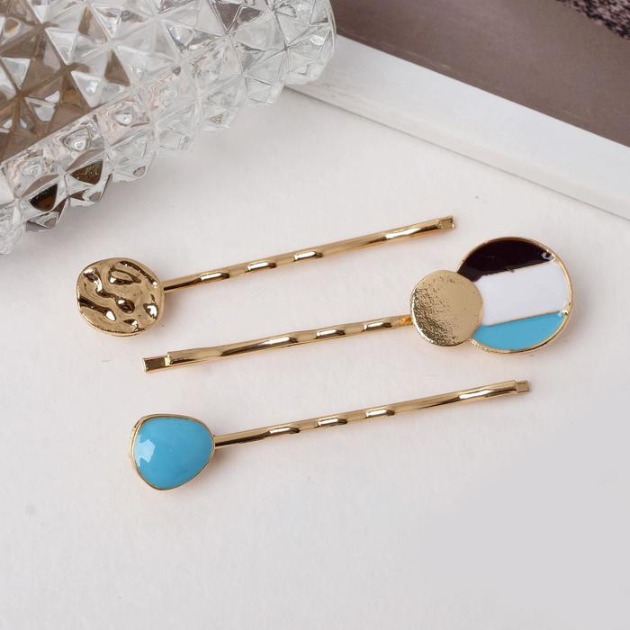 Невидимка для волос "Луна" (набор 3 шт) 5,5 см, круги 
Невидимка для волос "Луна" (набор 3 шт) 5,5 см, круги