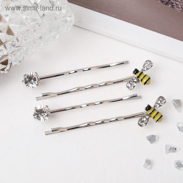 Невидимка для волос "Луна" (набор 4 шт) 5,5 см, пчёлки 
Невидимка для волос "Луна" (набор 4 шт) 5,5 см, пчёлки