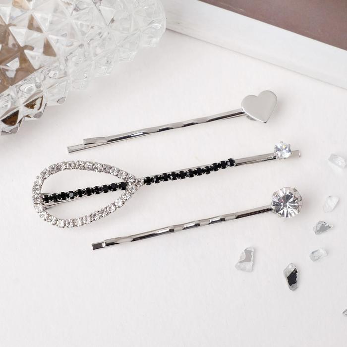 Невидимка для волос "Луна" (набор 3 шт) 5,5 см, белое сердце, серебристо-чёрный
Невидимка для волос "Луна" (набор 3 шт) 5,5 см, белое сердце, серебристо-чёрный