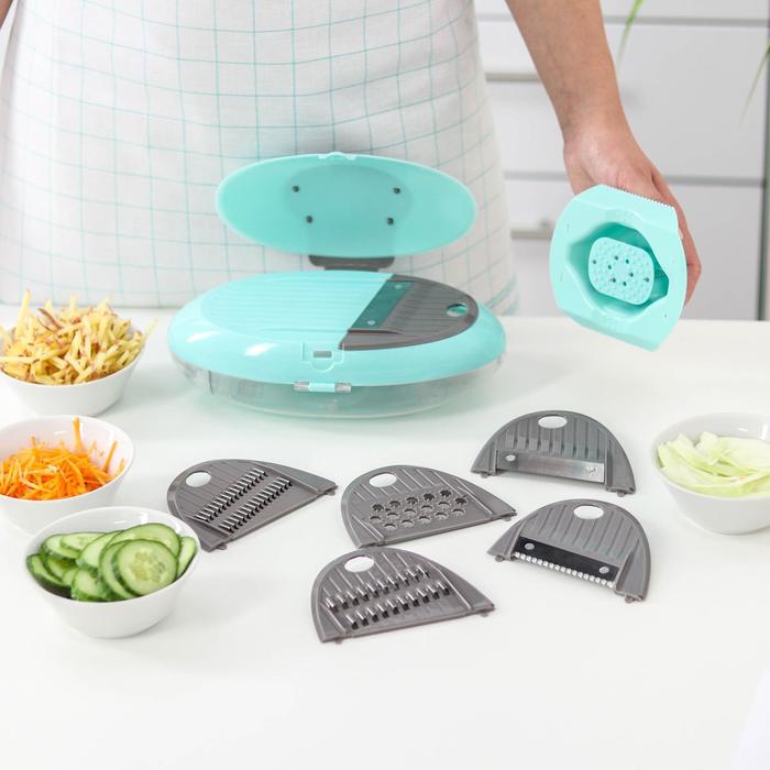 Овощерезка универсальная «Стокгольм», 6 насадок+пушер, нержавеющая сталь, пластик
Овощерезка универсальная «Стокгольм», 6 насадок+пушер, нержавеющая сталь, пластик