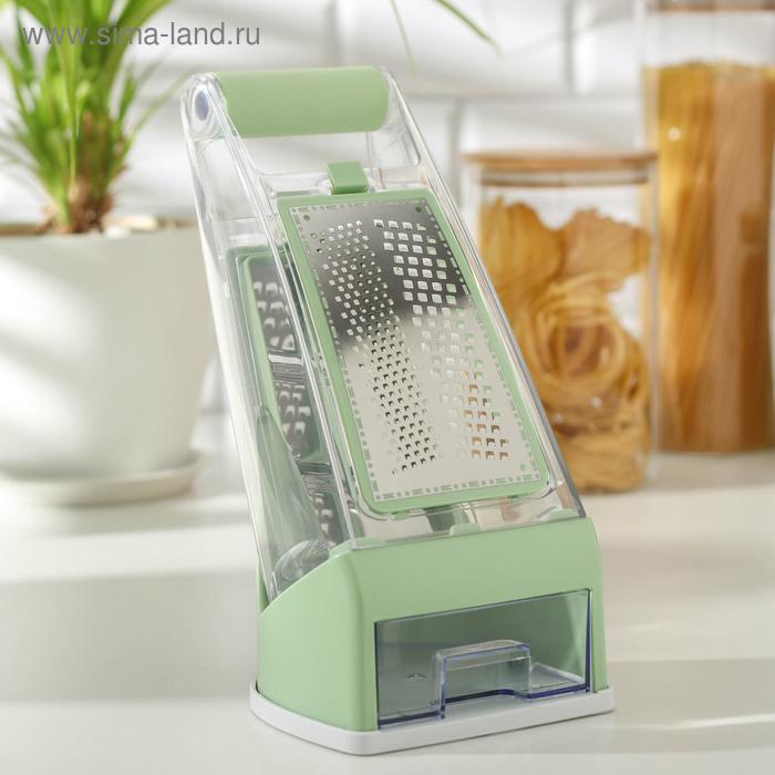 Тёрка кухонная Premium plus, 14,5×14 см, с контейнером, ABS-пластик, нержавеющая сталь
Тёрка кухонная Premium plus, 14,5×14 см, с контейнером, ABS-пластик, нержавеющая сталь