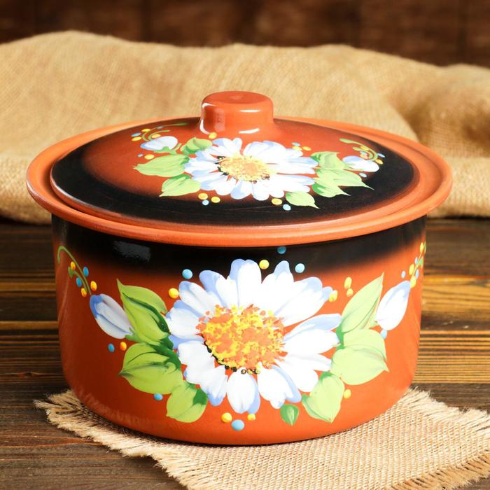 Кастрюля "Подсолнух", глазурь, красная глина, 2 л, микс
Кастрюля "Подсолнух", глазурь, красная глина, 2 л, микс