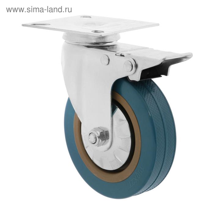 Колесо d=100 мм на площадке, поворотное, с тормозом, серое
Колесо d=100 мм на площадке, поворотное, с тормозом, серое