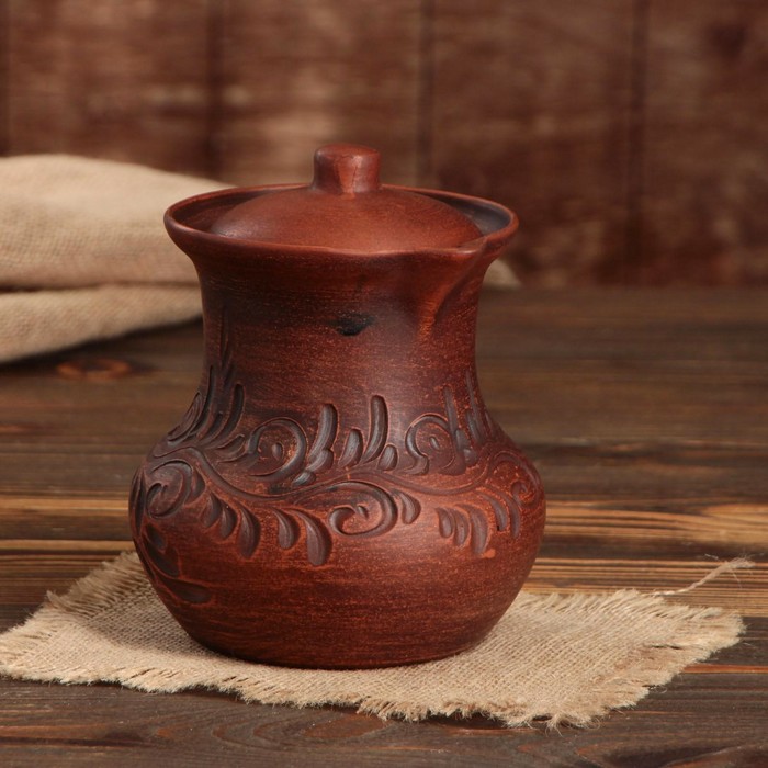 Кувшин "Крынка", декор, красная глина, 1 л
Кувшин "Крынка", декор, красная глина, 1 л