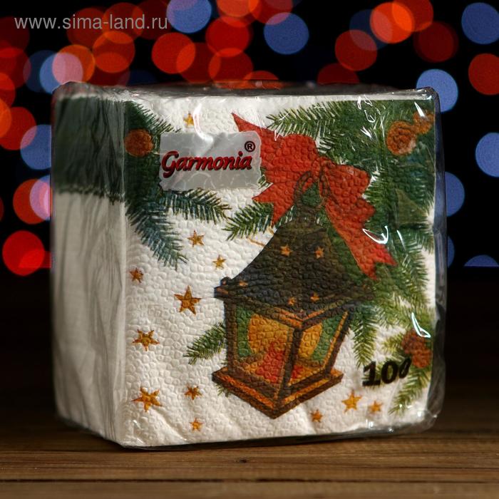 фото Салфетки бумажные гармония цвета многоцветие "фонарик", 24*24 см 100 листов