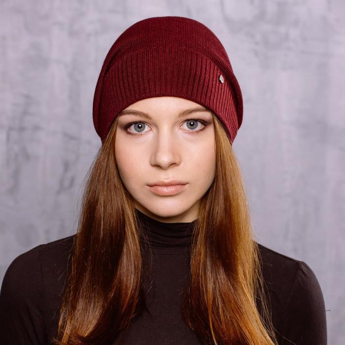 Шапка женская, цвет бордовый, размер 56-58
Шапка женская, цвет бордовый, размер 56-58