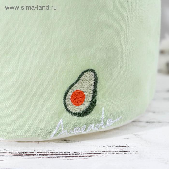 фото Корзина для хранения с ручками доляна «авокадо», 20×20×15 см, цвет фисташковый