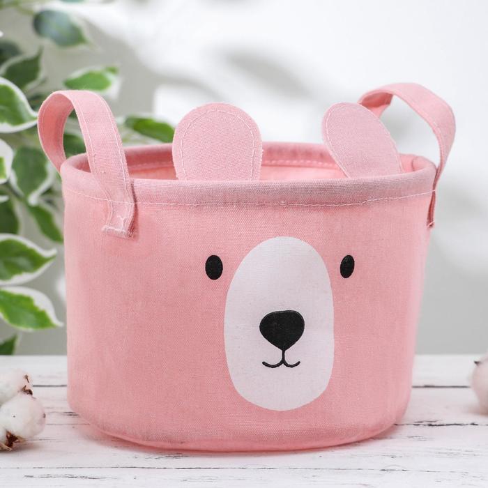 Корзина для хранения с ручками «Мишка», 20×20×15 см, цвет розовый
Корзина для хранения с ручками «Мишка», 20×20×15 см, цвет розовый