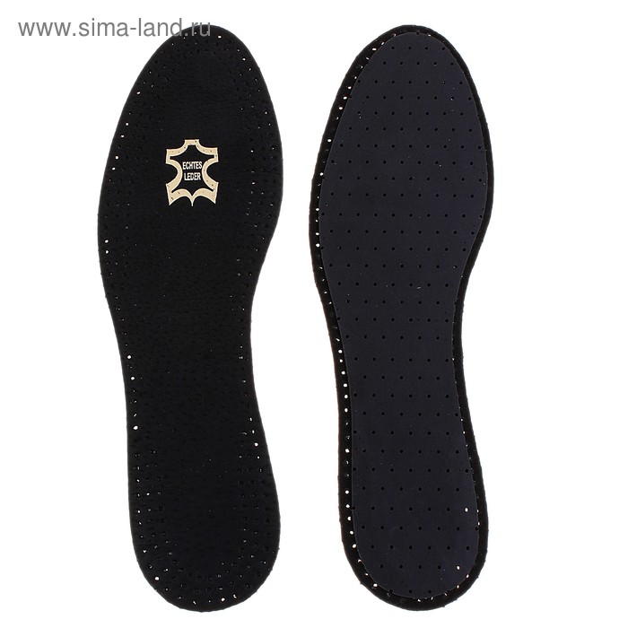 фото Стельки для обуви leder black, кожаные, с активированным углём, антибактериальные, 39-40 р-р, 2шт корбби