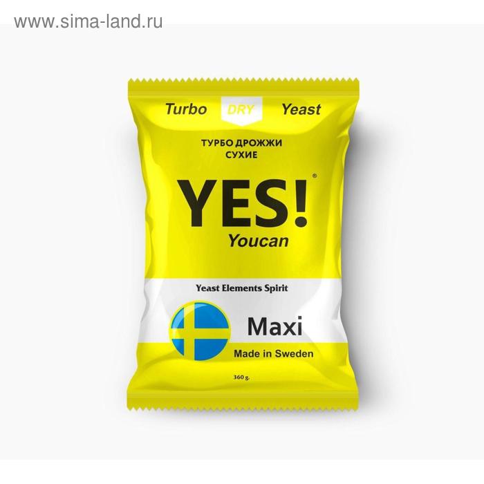 Спиртовые турбо дрожжи YES! Maxi, 360 гр
Спиртовые турбо дрожжи YES! Maxi, 360 гр