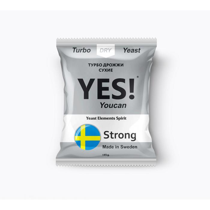 Спиртовые турбо дрожжи YES! Strong, 145 гр
Спиртовые турбо дрожжи YES! Strong, 145 гр