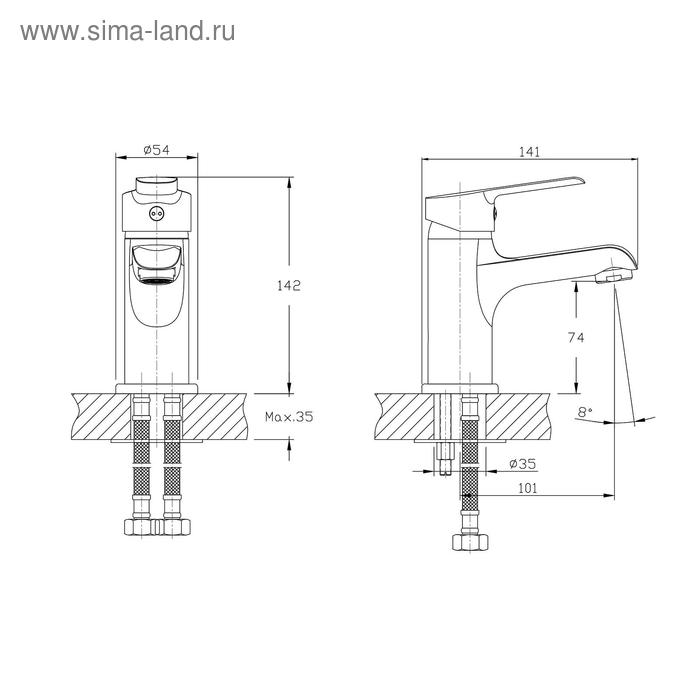 фото Смеситель для раковины rush victoria vi7135-11, однорычажный, хром