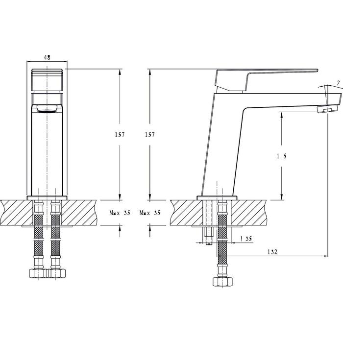 фото Смеситель для раковины rush thira tr3625-11, однорычажный, хром