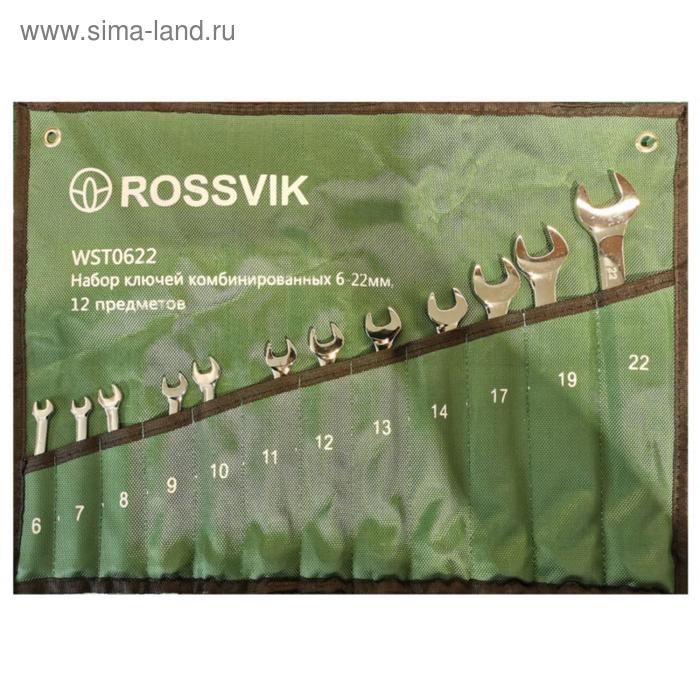 фото Набор ключей комбинированных rossvik ек000013061, 6-22 мм, 12 штук