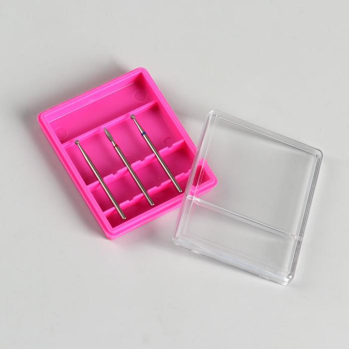 Органайзер для фрез, 7 × 5,8 см, 6 отделений, цвет розовый
Органайзер для фрез, 7 × 5,8 см, 6 отделений, цвет розовый