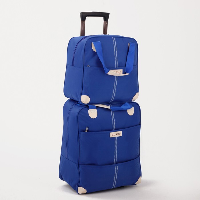 Сумка дорожная на колёсах, отдел на молнии, 2 наружных кармана, бьюти-сумка, цвет синий
Сумка дорожная на колёсах, отдел на молнии, 2 наружных кармана, бьюти-сумка, цвет синий