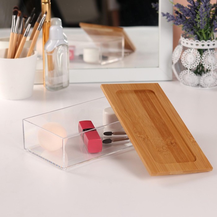 Органайзер для хранения, с крышкой, 19,2 × 9,5 × 5,3 см, в картонной коробке, цвет прозрачный/коричневый
Органайзер для хранения, с крышкой, 19,2 × 9,5 × 5,3 см, в картонной коробке, цвет прозрачный/коричневый